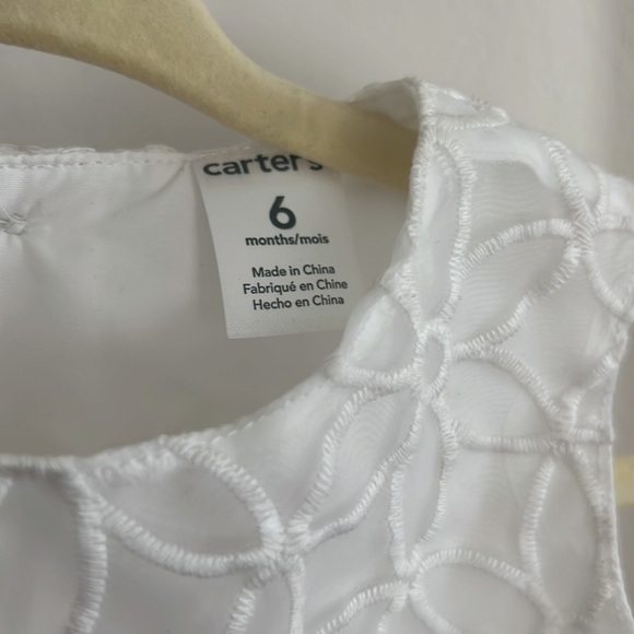 Carters Baby Girls Embroidered Lace Dress Size 6 Months - Picture 3 of 5